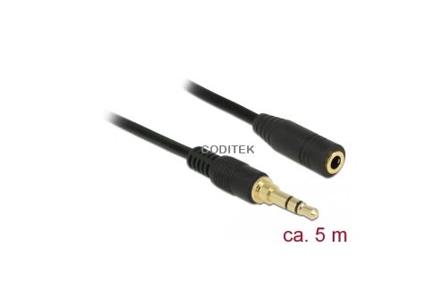 Comprar Ficha extensão DELOCK 3,5 mm 3 pinos St > Bu 5,0 m preto