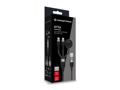 Conceptronic Cabo CARGA RÁPIDA 3 EN 1 100W 1.5M