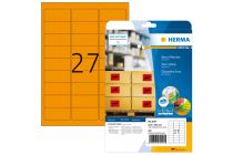 Revenda Papel - Etiquetas HERMA A4 laranja-néon 63,5x29,6 mm papel 540 fichas
