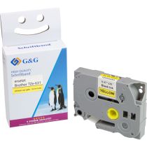 achat Accessoires Imprimante - Ruban G&G 12mm x 8m noir-blanc Comp. TTZ. Brother TZe-631 RL-B-T631P-BK/YE-12MM8M
