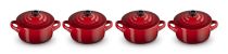Le Creuset Stoneware Set 4 petites casseroles 10x5cm volcan.