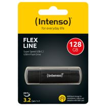 Intenso Flex Line 128GB, pen USB preta, USB-C + USB-A Capacidade: 12
