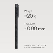 Étui Pitaka Ultra-Slim iPhone 17 Pro Noir Gris Twill