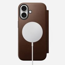 Capa couro moderna Nomad iPhone 17 castanho