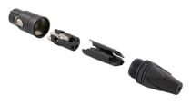 Conector cable equipamiento Toma 3 polos negro