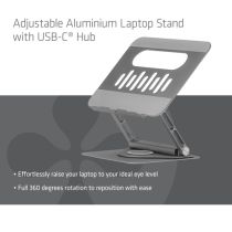 Club3D Support ordinateur portable + USB-C HUB 100W 360° 4K60Hz