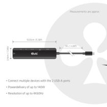 Club3D USB-C 7in1-HUB >HDMI 2xUSB USB-C LAN 4K60Hz PD140W