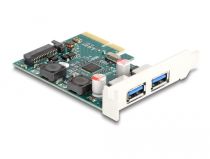 PCI Express x4 Karte zu 2 x extern USB 10 Gbps Typ-A Buchse - Low Prof
