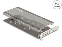 PCI Express 4.0 x16 Karte zu 4 x intern NVMe M.2 Key M mit KÃ¼hlkÃ¶rpe