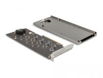 PCI Express 4.0 x16 Karte zu 4 x intern NVMe M.2 Key M mit KÃ¼hlkÃ¶rpe
