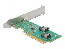 PCI Express 4.0 x8 Karte zu 2 x intern SFF-8654 4i NVMe - Bifurcation 