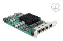 PCI Express x4 Netzwerkkarte Gigabit LAN 4 x RJ45 mit PoE+ i350