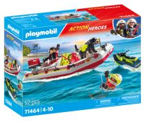PLAYMOBIL 71464 City Action Bateau pompiers + Aqua Scooter, jeu 