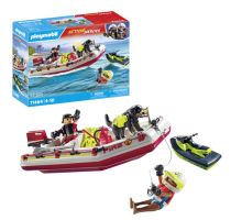 PLAYMOBIL 71464 City Action Bateau pompiers + Aqua Scooter, jeu 