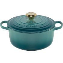 achat Skillet et Casseroles - Le Creuset Signature rôtissoire ronde 24 cm bleu riviera 21177240994450