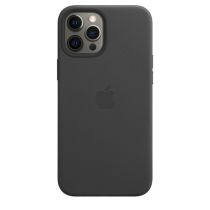 Apple Cuir Case with MagSafe pour iPhone 12 Pro Max black