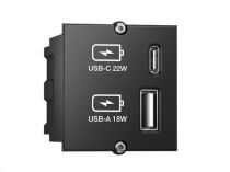 BACHMANN Module Custom USB Charger type C 22W, Quickcharge, noir