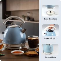 Pichet électrique Ariete Vintage Bouilloire 1,7 L, bleu