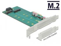 PCI Express x4 Karte zu 1 x M.2 Key B + 1 x NVMe M.2 Key M - Low Profi