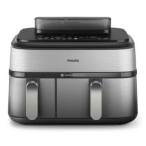 Friteuse à air chaud double Philips Steam Airfryer Dual Basket, acier 