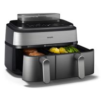 Friteuse à air chaud double Philips Steam Airfryer Dual Basket, acier 