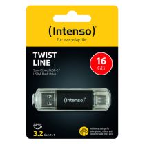 Intenso Twist Line 16 Go, clé USB anthracite transparente, USB-A 3.2 G