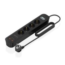 achat Accessoires Onduleur - AISENS EXT MULTI 4 prises + chargeur PD 3.0 20 W 2xUSB-C 2xUSB-A 1,4 m ASPS-2A2C13-BK