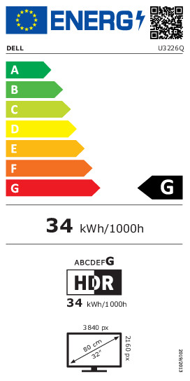 Écran Qd - OLED 31,5  Dell Ultrasharp U3226q 4K UHD -  DP -  HDMI 
