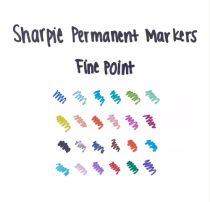 Marqueur permanent Sharpie à pointe fine, bleu, boîte pliante 12