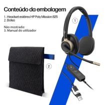 Auriculares Hp Poly Mission 825 Negro