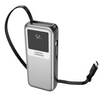 LEOTEC POWERBANK 10000MAH 35W FAST CHRG PLATA 1USB-C+1 CAB RETRACTIL U