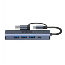Hub INCA 5 portas IUTP-5T USB-C A -> 3xUSB-A 3.0 RJ45 5 Gbit s gr