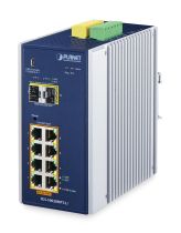 Revenda Switch - PLANET Industrial 8-Port GE PoE+ 2-port SFP IGS-10020HPT-U