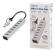 Concentrador USB 3.0 Logilink, 7 puertos, 7 x USB-A, 5 Gbit s, colo