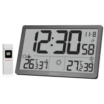 Revenda Termómetros / Barómetros - Estação Metereológica KIENZLE Jumbo NEO LCD Wetter-Relógio Parede cinz