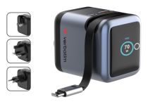 Cargador Verbatim Mini GaN 70 W cable retráctil + pantalla 3205