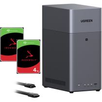 Revenda Backup / NAS - Pacote UGREEN DH2300 + 2x Seagate IronWolf NAS 4 TB CMR preto Ranhur