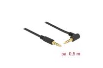 achat Câbles - Câble jack DELOCK 3,5 mm, 4 broches, mâle vers mâle, coudé, 0,5 m, noi 85607