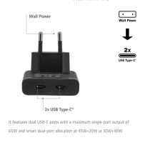 Chargeur Club3D 2xUSB Type-C Slim PD3.1 65 W, GaN 