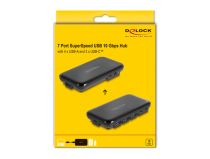 Hub USB 3.2 Gen 2 à 7 ports, 4 ports USB Type-A et 3 ports USB Ty