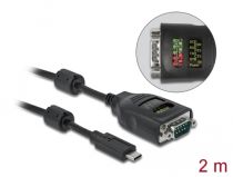 Adaptador USB Type-C serie DB9 comprobador RS-232 9 LED