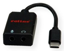 Adaptateur ROLINE USB Type-C - 2 x audio 3,5 mm, ST BU, 0,13 m