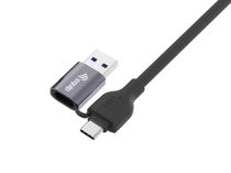 Adaptador Equip GigaBit USB-C+A RJ45 macho macho, 5,00 m, negro