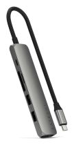 Concentrador multipuerto USB-C Slim Satechi (adaptador 6 en 1), gri