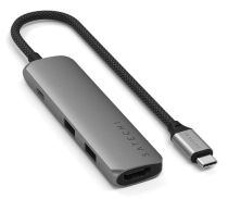 Concentrador multipuerto USB-C Slim Satechi (adaptador 4 en 1), gri