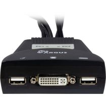 Switch KVM Inter-Tech LS-21DA DVI, 2 portas, plástico