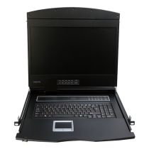 Console KVM écran LCD 19 pouces, VGA, clavier à disposition allem