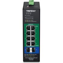 TRENDnet Industrial Switch 10-PortGBit PoE+ L2 Man DIN-Rail