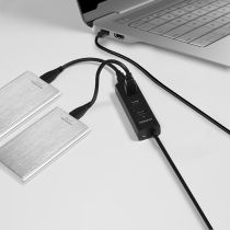 Hub USB-A AXAGON HUE-S2BL, 4 ports USB 3.0, alimentation externe - 1,2