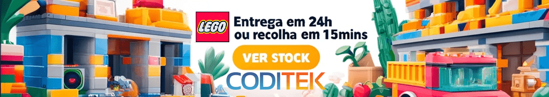Lego em stock na Coditek! Entrega em 24h ou recolhe em 15min em Lisboa. Clique aqui e Encomende já!